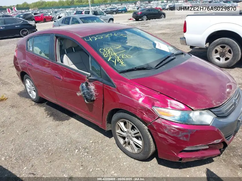 2010 Honda Insight Ex VIN: JHMZE2H76AS029870 Lot: 42220405