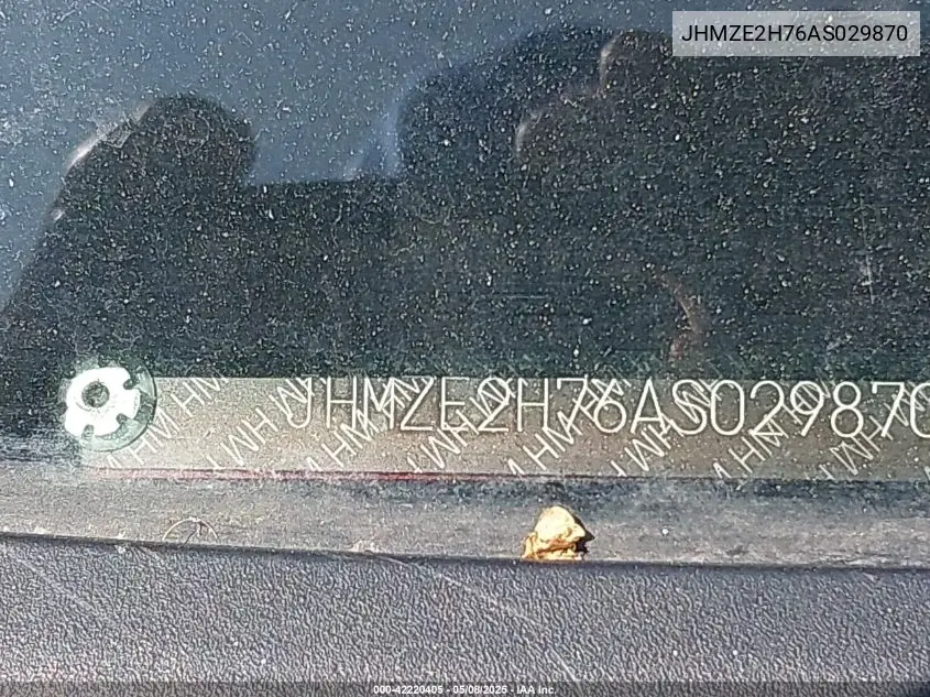 2010 Honda Insight Ex VIN: JHMZE2H76AS029870 Lot: 42220405
