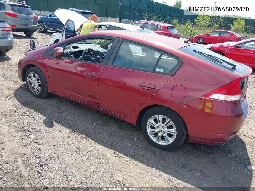 2010 Honda Insight Ex VIN: JHMZE2H76AS029870 Lot: 42220405