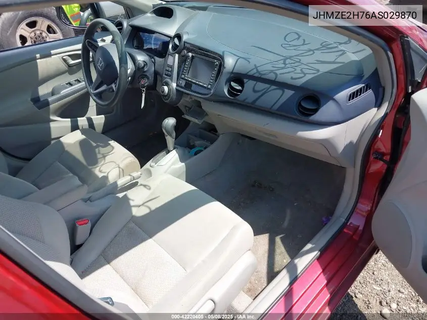 2010 Honda Insight Ex VIN: JHMZE2H76AS029870 Lot: 42220405
