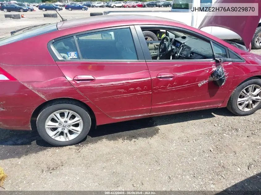 2010 Honda Insight Ex VIN: JHMZE2H76AS029870 Lot: 42220405