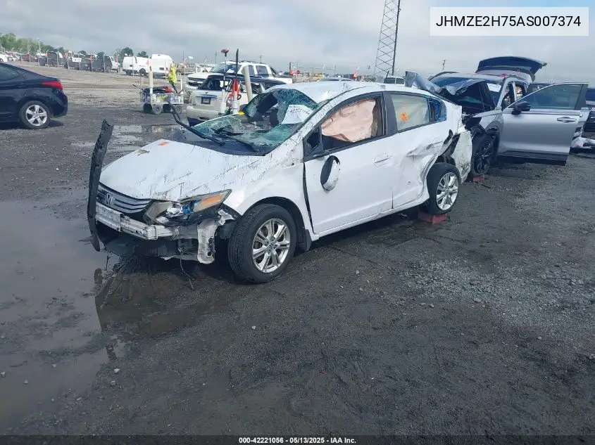 2010 Honda Insight Ex VIN: JHMZE2H75AS007374 Lot: 42221056