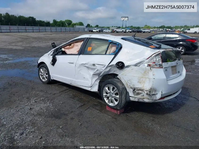 2010 Honda Insight Ex VIN: JHMZE2H75AS007374 Lot: 42221056