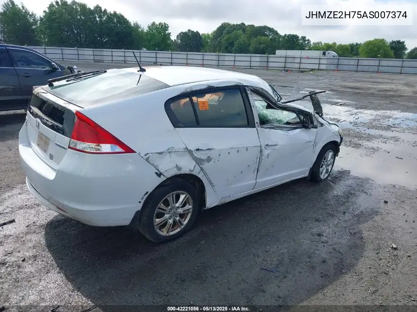2010 Honda Insight Ex VIN: JHMZE2H75AS007374 Lot: 42221056
