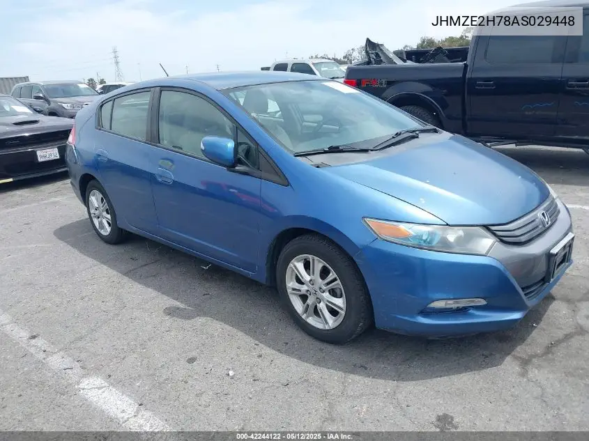 2010 Honda Insight Ex VIN: JHMZE2H78AS029448 Lot: 42244122