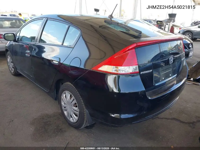 2010 Honda Insight Lx VIN: JHMZE2H54AS021815 Lot: 42259951