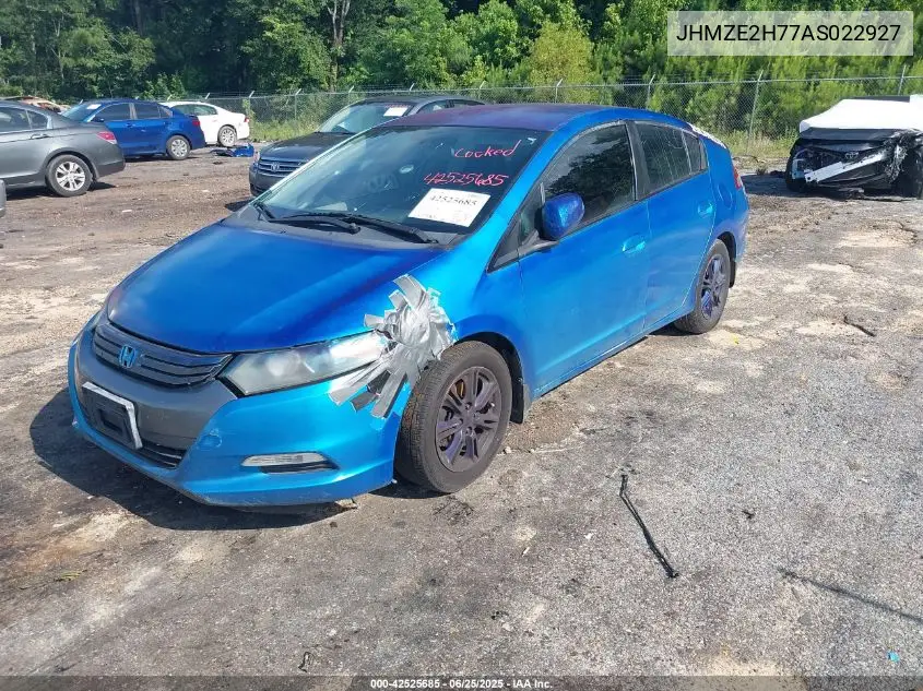 2010 Honda Insight Ex VIN: JHMZE2H77AS022927 Lot: 42525685