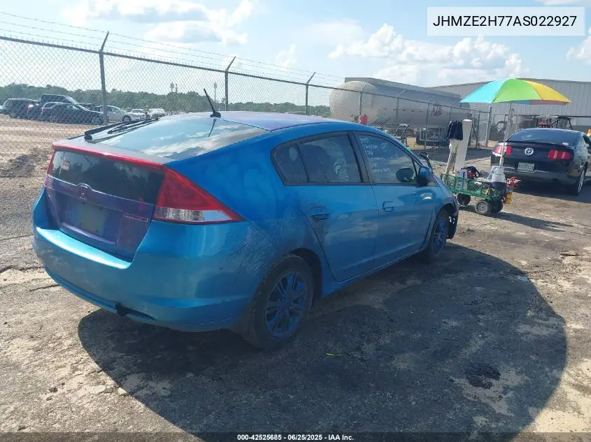 2010 Honda Insight Ex VIN: JHMZE2H77AS022927 Lot: 42525685