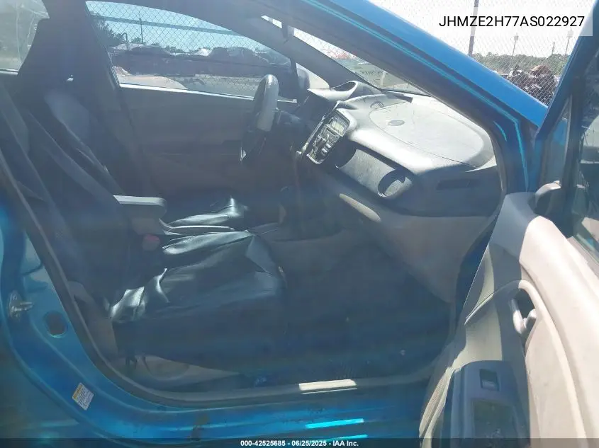 2010 Honda Insight Ex VIN: JHMZE2H77AS022927 Lot: 42525685