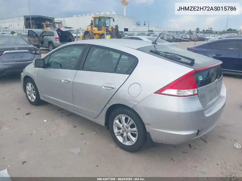2010 Honda Insight Ex VIN: JHMZE2H72AS015786 Lot: 42577209