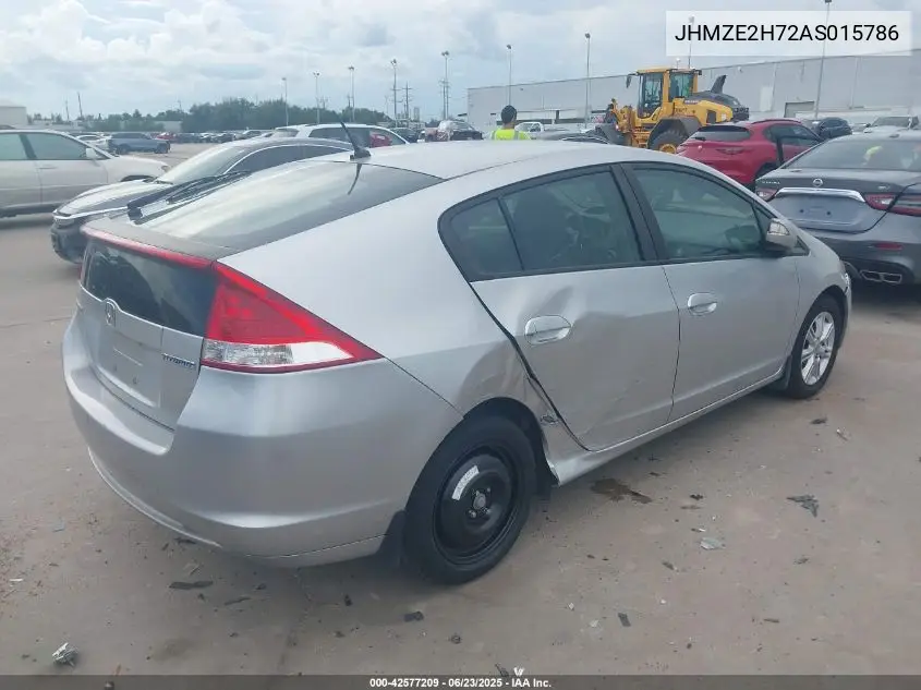 2010 Honda Insight Ex VIN: JHMZE2H72AS015786 Lot: 42577209