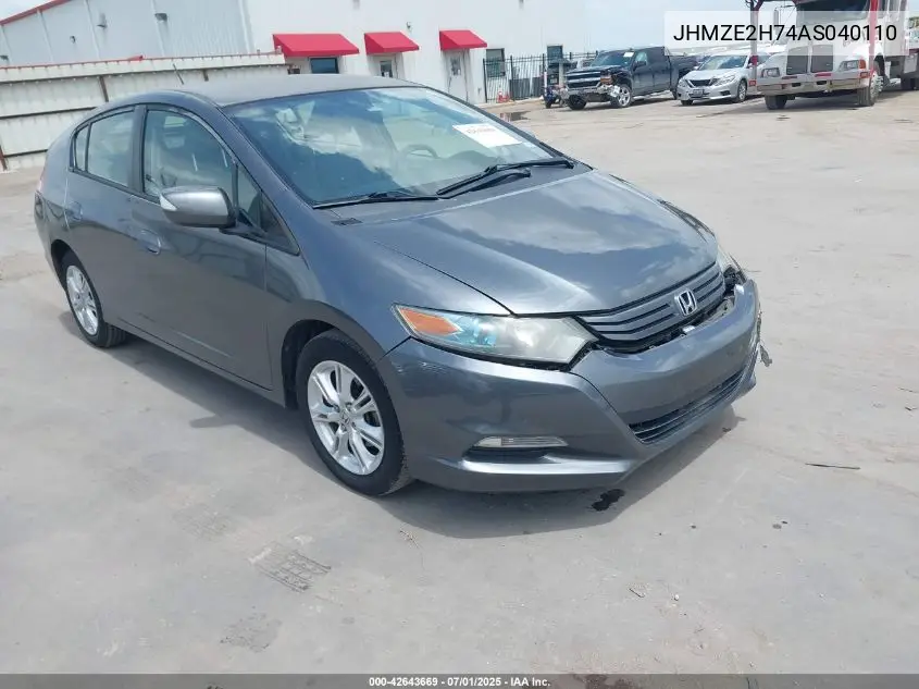 2010 Honda Insight Ex VIN: JHMZE2H74AS040110 Lot: 42643669
