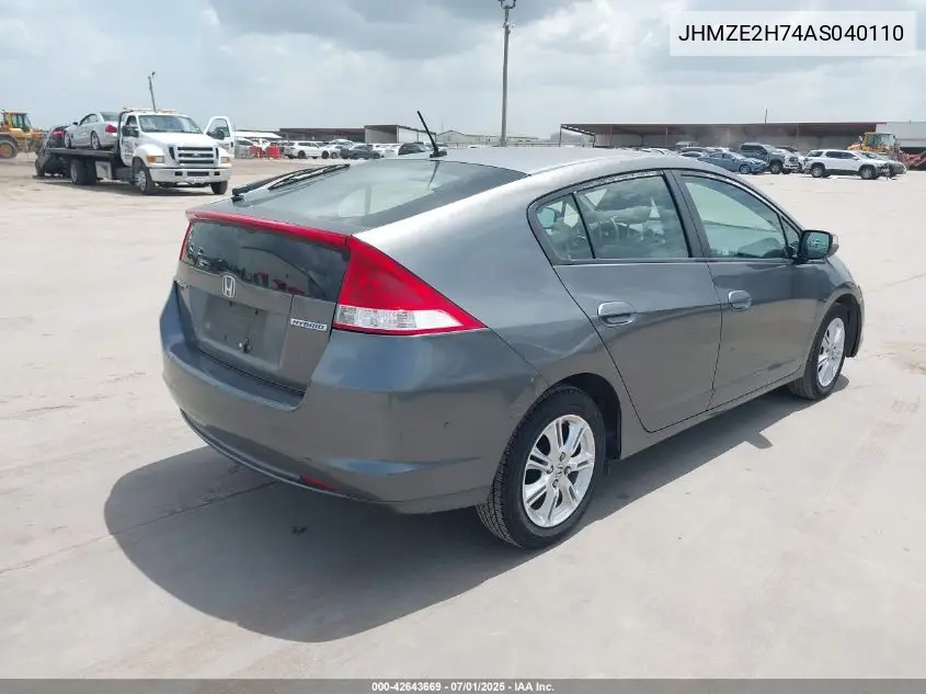 2010 Honda Insight Ex VIN: JHMZE2H74AS040110 Lot: 42643669
