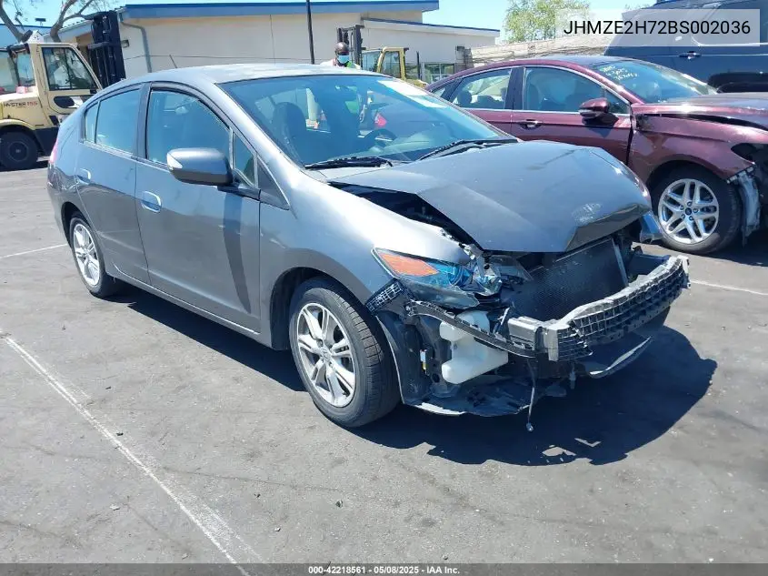 2011 Honda Insight Ex VIN: JHMZE2H72BS002036 Lot: 42218561