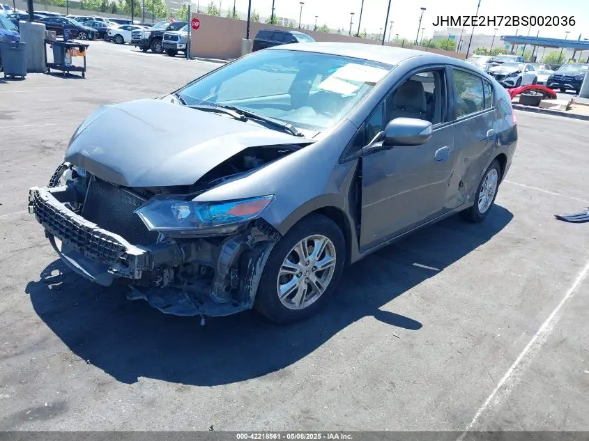 2011 Honda Insight Ex VIN: JHMZE2H72BS002036 Lot: 42218561