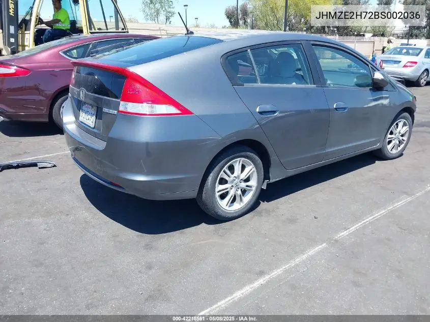 2011 Honda Insight Ex VIN: JHMZE2H72BS002036 Lot: 42218561