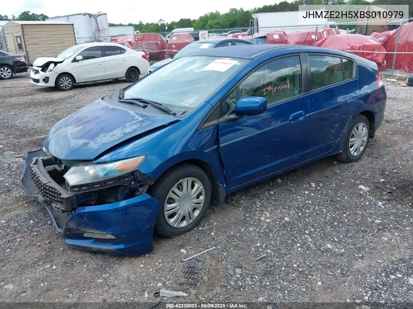 2011 Honda Insight Lx VIN: JHMZE2H5XBS010979 Lot: 42238003