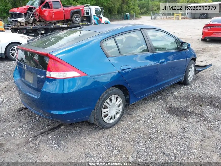 2011 Honda Insight Lx VIN: JHMZE2H5XBS010979 Lot: 42238003