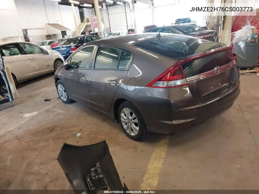 2012 Honda Insight Ex VIN: JHMZE2H76CS003773 Lot: 41926342