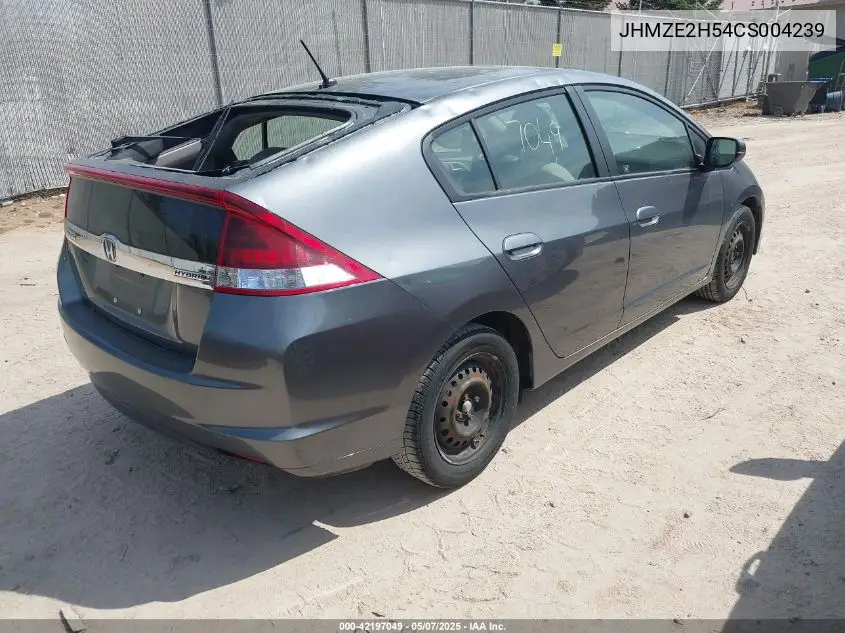 2012 Honda Insight Lx VIN: JHMZE2H54CS004239 Lot: 42197049