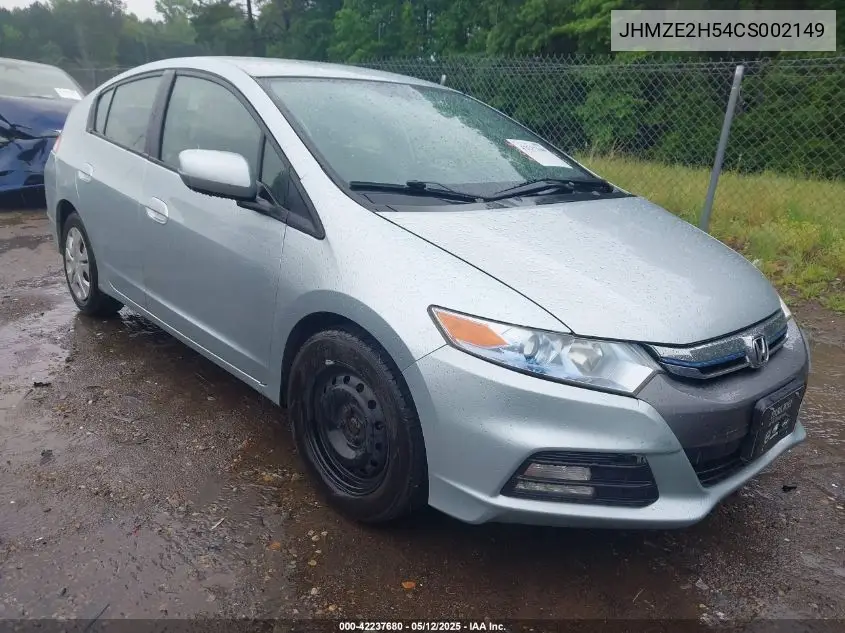 2012 Honda Insight Lx VIN: JHMZE2H54CS002149 Lot: 42237680