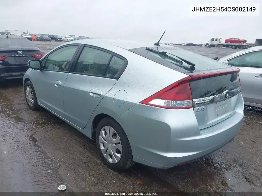 2012 Honda Insight Lx VIN: JHMZE2H54CS002149 Lot: 42237680