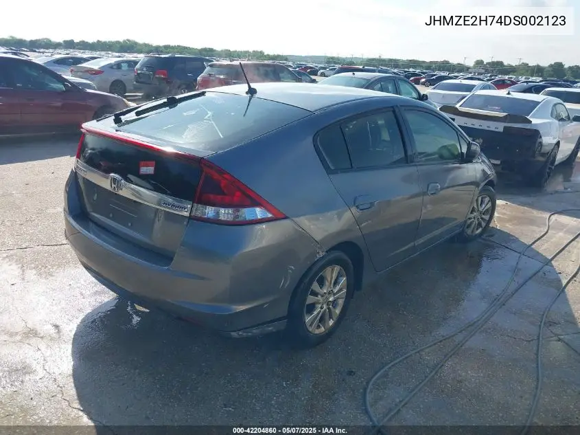 2013 Honda Insight Ex VIN: JHMZE2H74DS002123 Lot: 42204860
