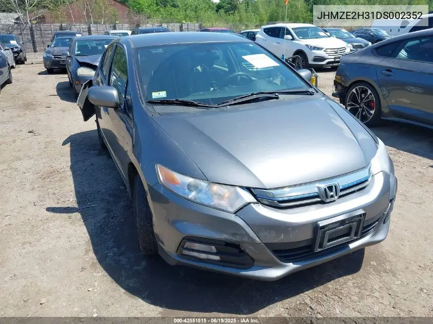 2013 Honda Insight VIN: JHMZE2H31DS002352 Lot: 42551515