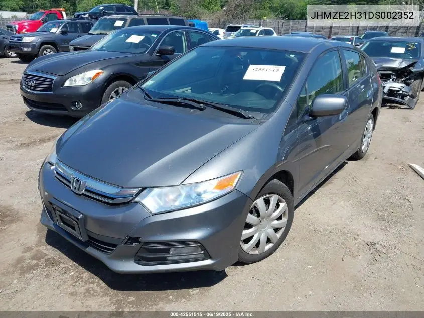 2013 Honda Insight VIN: JHMZE2H31DS002352 Lot: 42551515