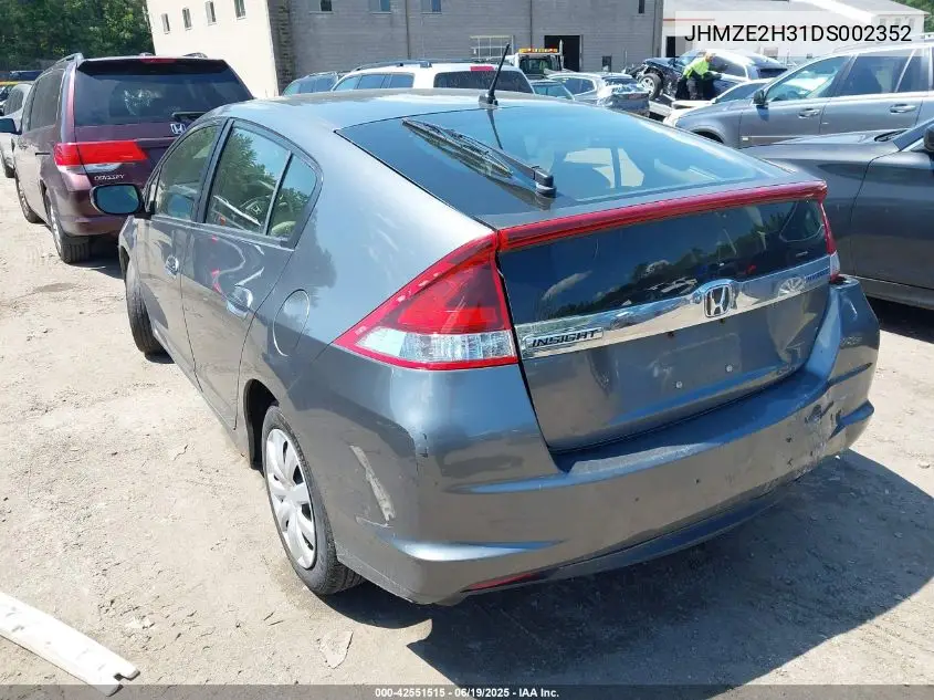 2013 Honda Insight VIN: JHMZE2H31DS002352 Lot: 42551515