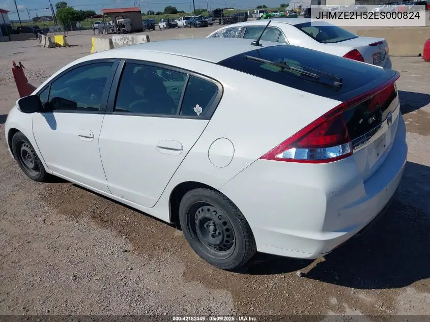 2014 Honda Insight Lx VIN: JHMZE2H52ES000824 Lot: 42182449