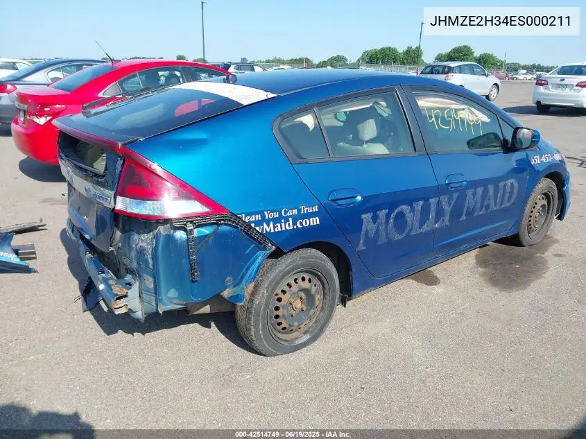 2014 Honda Insight VIN: JHMZE2H34ES000211 Lot: 42514749
