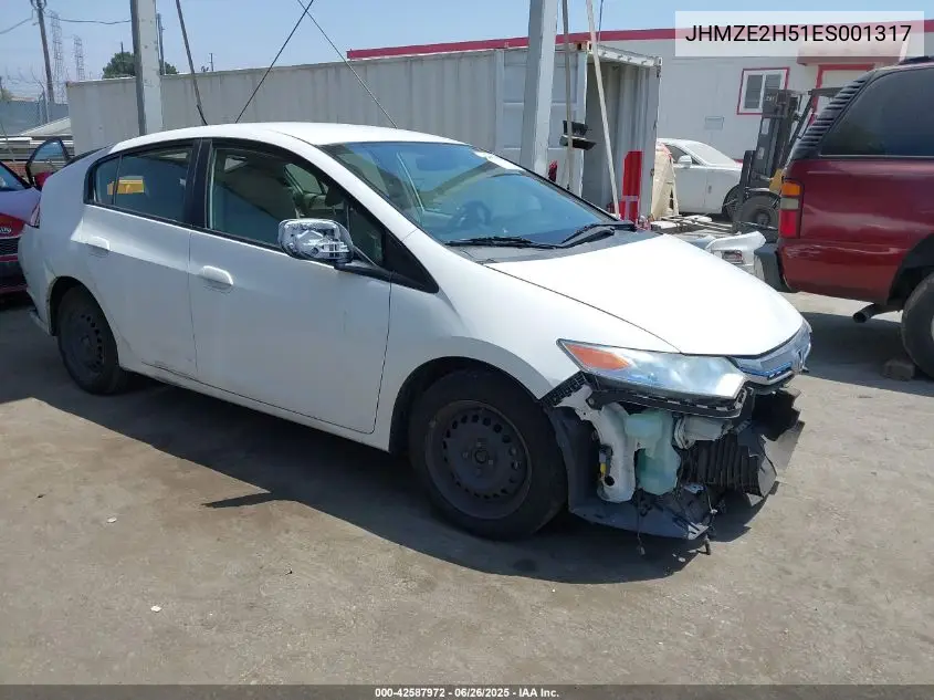 2014 Honda Insight Lx VIN: JHMZE2H51ES001317 Lot: 42587972