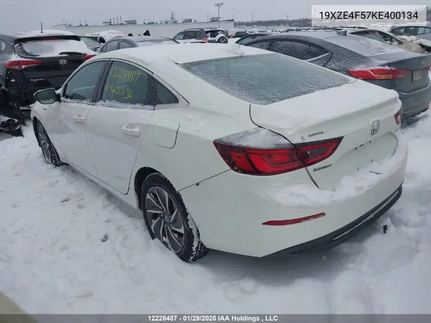 2019 Honda Insight VIN: 19XZE4F57KE400134 Lot: 12228487
