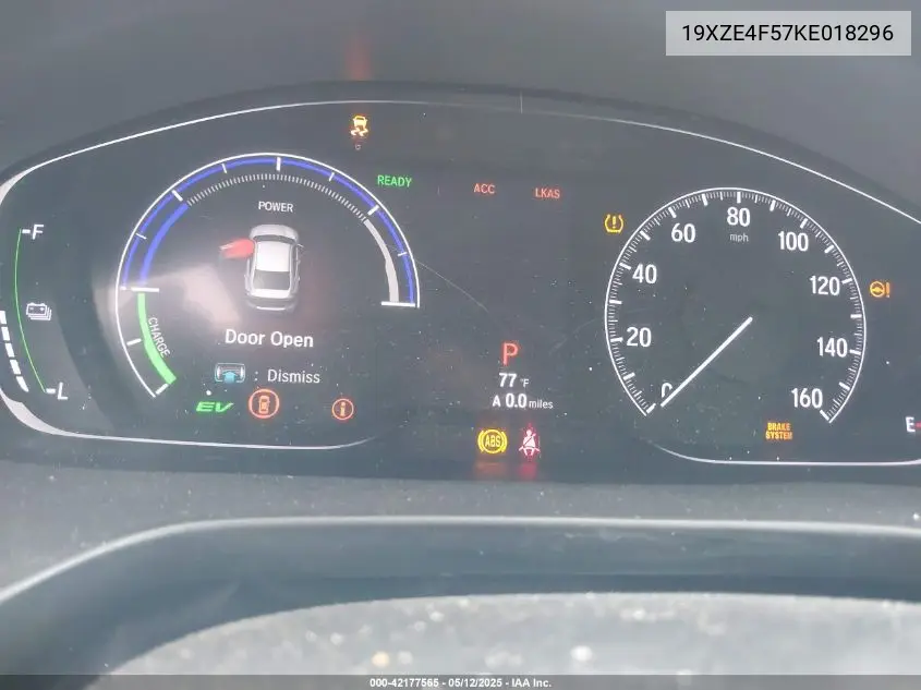 2019 Honda Insight Ex VIN: 19XZE4F57KE018296 Lot: 42177565