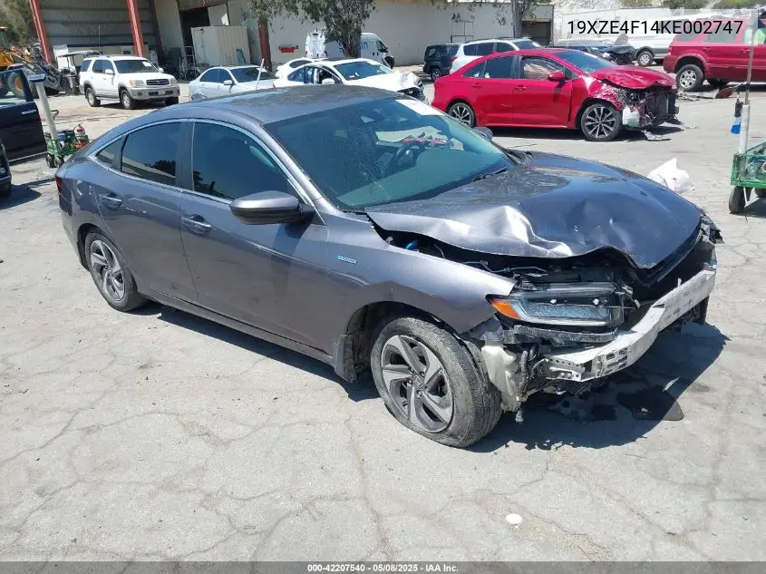 2019 Honda Insight Lx VIN: 19XZE4F14KE002747 Lot: 42207540