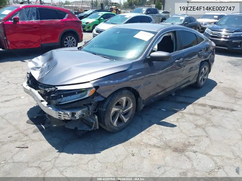 2019 Honda Insight Lx VIN: 19XZE4F14KE002747 Lot: 42207540