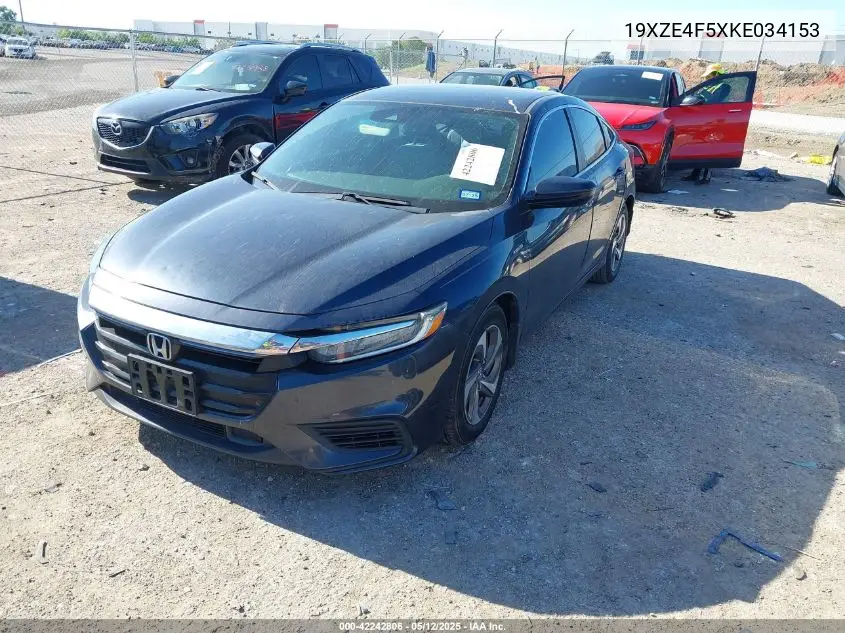2019 Honda Insight Ex VIN: 19XZE4F5XKE034153 Lot: 42242806