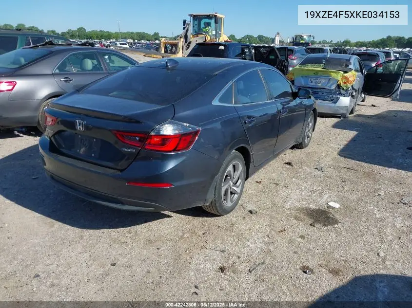 2019 Honda Insight Ex VIN: 19XZE4F5XKE034153 Lot: 42242806