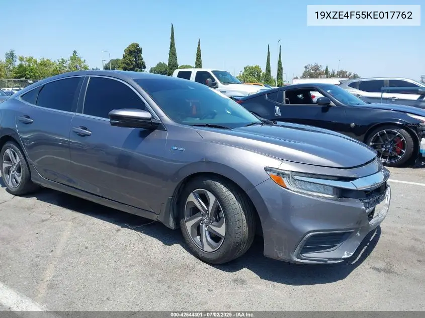 2019 Honda Insight Ex VIN: 19XZE4F55KE017762 Lot: 42544301