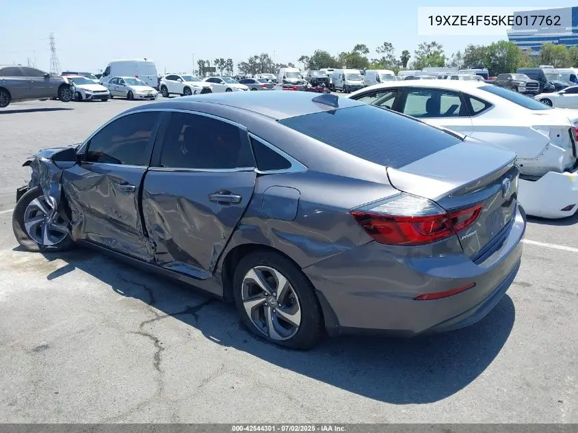 2019 Honda Insight Ex VIN: 19XZE4F55KE017762 Lot: 42544301
