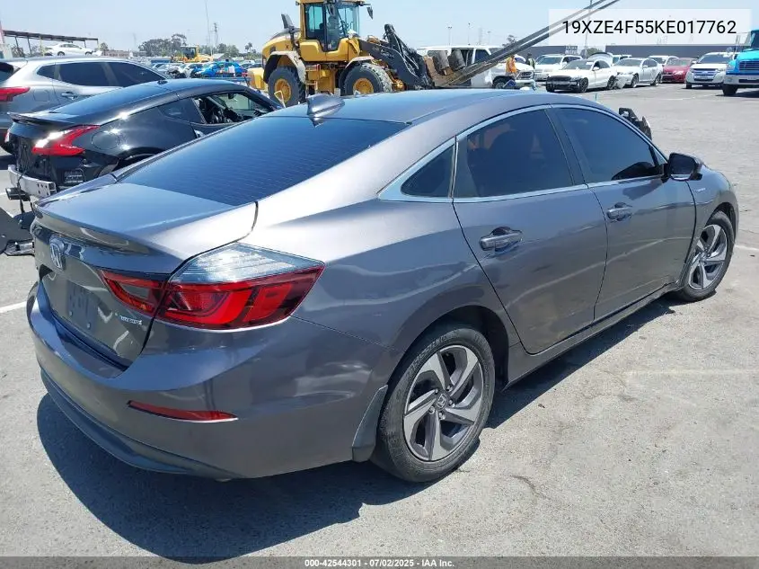 2019 Honda Insight Ex VIN: 19XZE4F55KE017762 Lot: 42544301