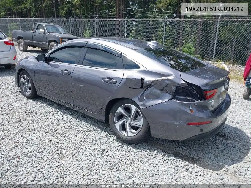 2019 Honda Insight Ex VIN: 19XZE4F53KE034219 Lot: 42579122