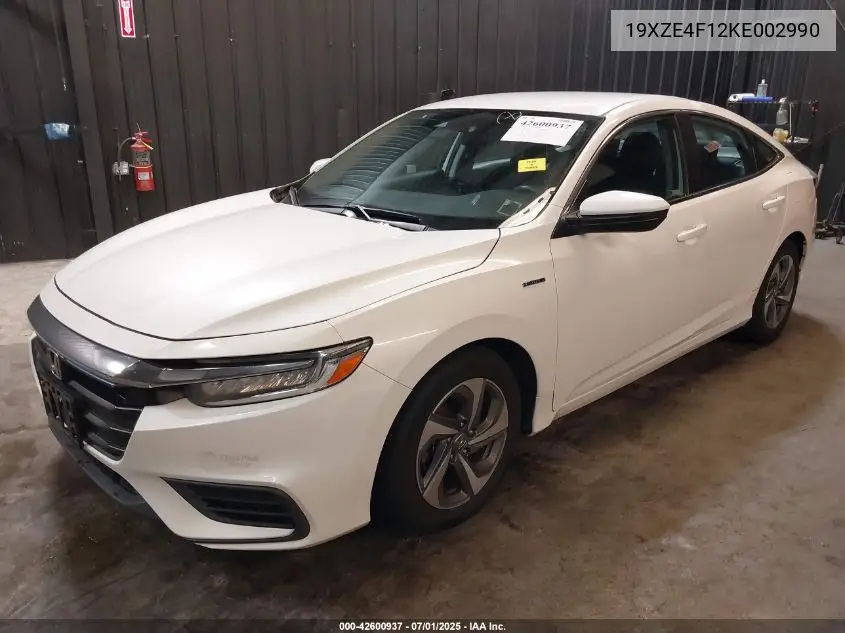 2019 Honda Insight Lx VIN: 19XZE4F12KE002990 Lot: 42600937