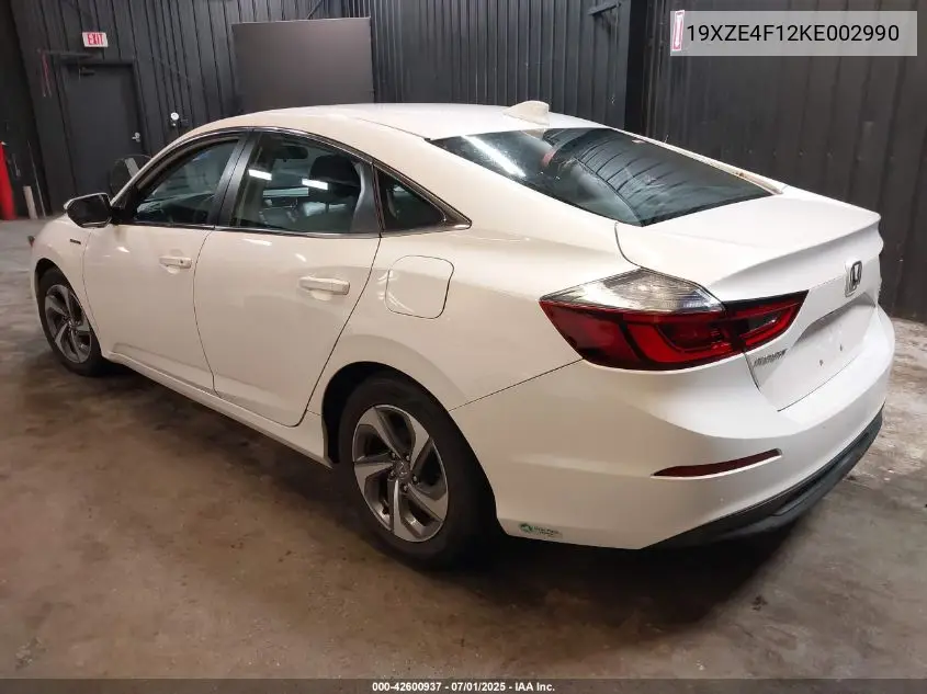 2019 Honda Insight Lx VIN: 19XZE4F12KE002990 Lot: 42600937