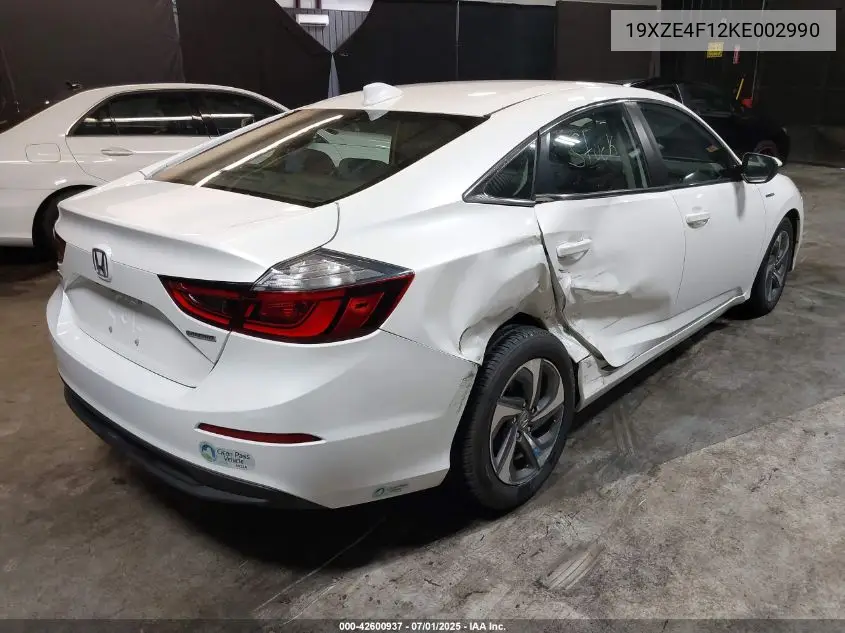 2019 Honda Insight Lx VIN: 19XZE4F12KE002990 Lot: 42600937