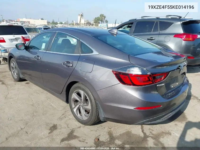 2019 Honda Insight Ex VIN: 19XZE4F55KE014196 Lot: 42624560