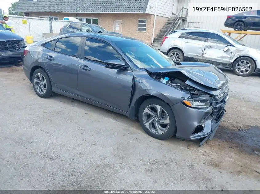 2019 Honda Insight Ex VIN: 19XZE4F59KE026562 Lot: 42634005