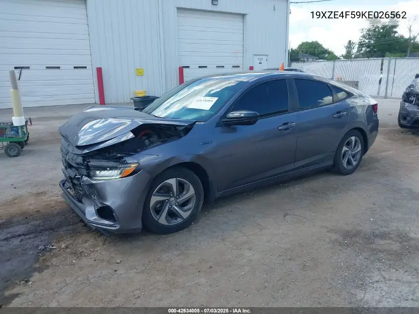 2019 Honda Insight Ex VIN: 19XZE4F59KE026562 Lot: 42634005