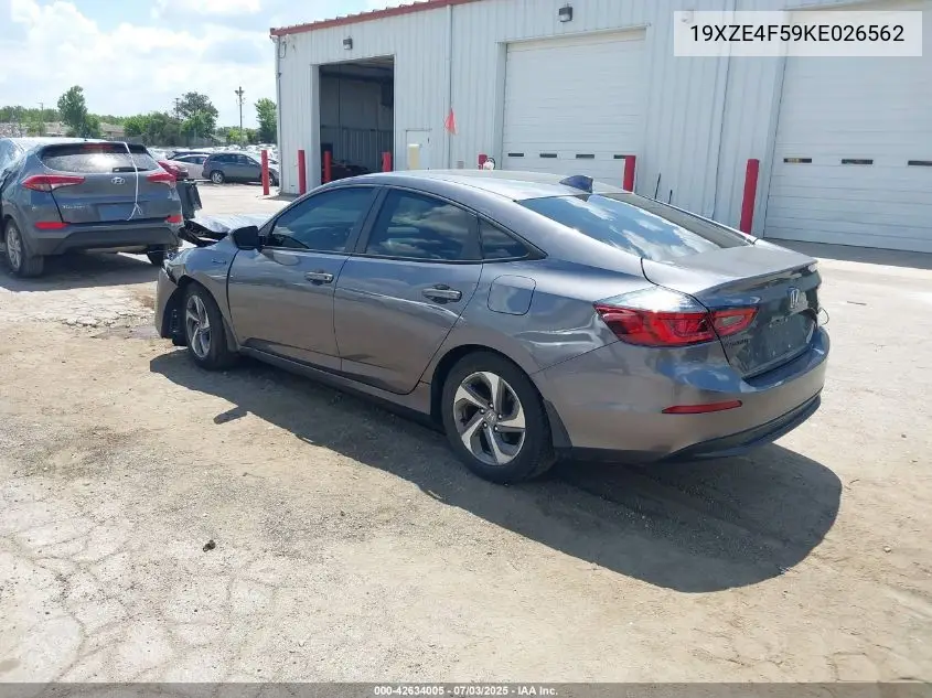 2019 Honda Insight Ex VIN: 19XZE4F59KE026562 Lot: 42634005